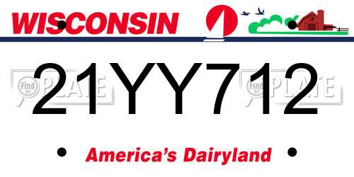 21YY712 Wisconsin License Plate