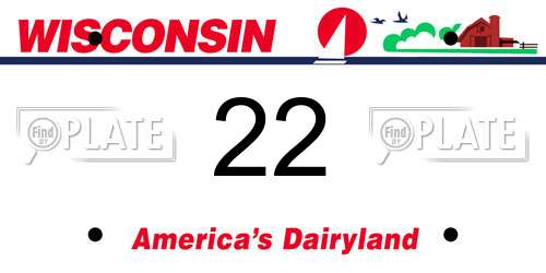22 Wisconsin License Plate
