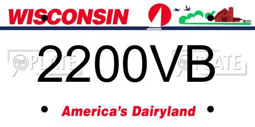 2200VB Wisconsin License Plate