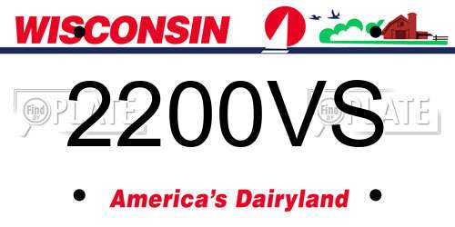 2200VS Wisconsin License Plate