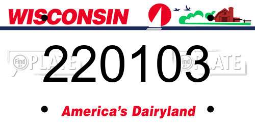 220103 Wisconsin License Plate