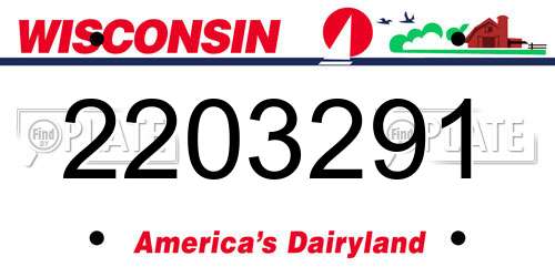 2203291 Wisconsin License Plate