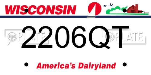 2206QT Wisconsin License Plate
