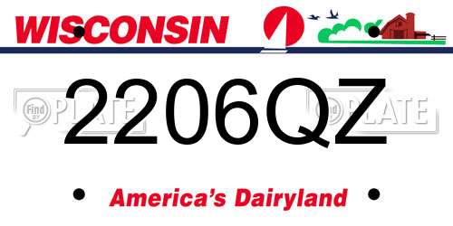 2206QZ Wisconsin License Plate