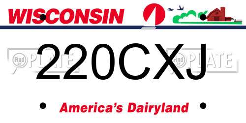 220CXJ Wisconsin License Plate