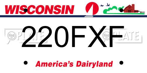 220FXF Wisconsin License Plate