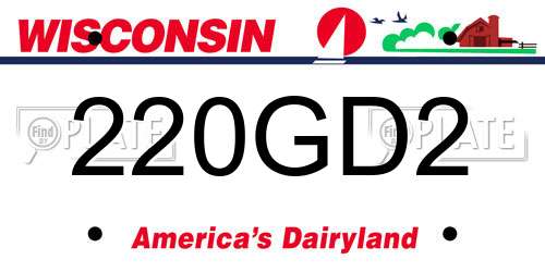 220GD2 Wisconsin License Plate