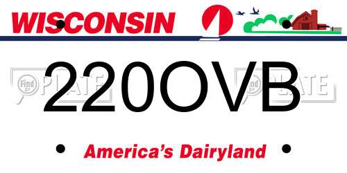 220OVB Wisconsin License Plate