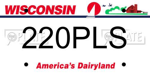 220PLS Wisconsin License Plate