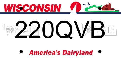 220QVB Wisconsin License Plate