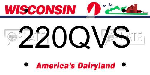 220QVS Wisconsin License Plate