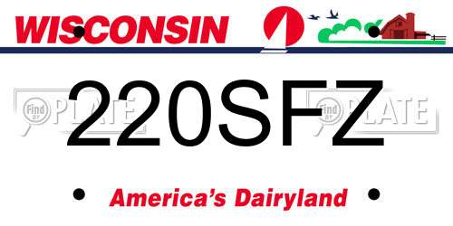 220SFZ Wisconsin License Plate