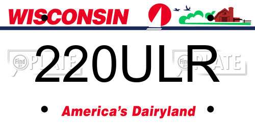 220ULR Wisconsin License Plate