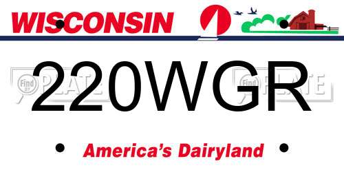 220WGR Wisconsin License Plate