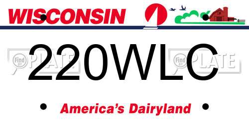 220WLC Wisconsin License Plate