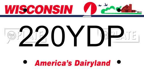 220YDP Wisconsin License Plate