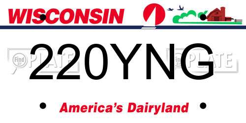 220YNG Wisconsin License Plate