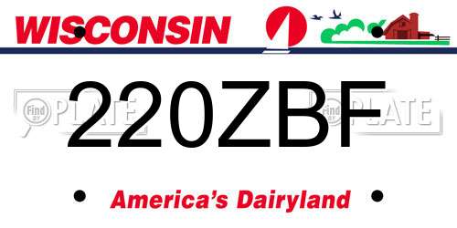 220ZBF Wisconsin License Plate