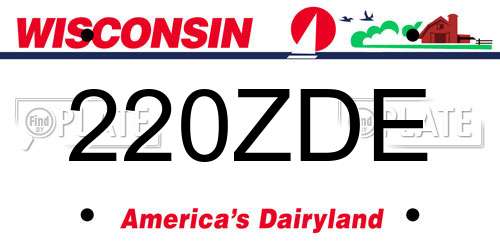 220ZDE Wisconsin License Plate