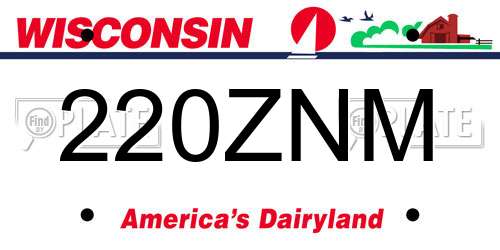 220ZNM Wisconsin License Plate