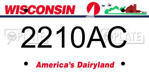 2210AC Wisconsin License Plate