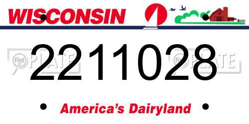 2211028 Wisconsin License Plate