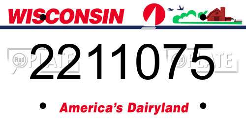 2211075 Wisconsin License Plate