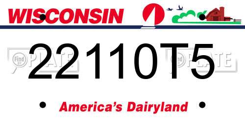 22110T5 Wisconsin License Plate