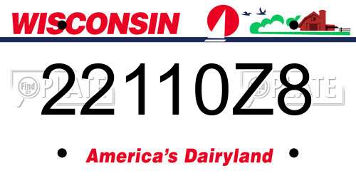 22110Z8 Wisconsin License Plate