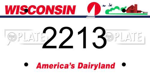 2213 Wisconsin License Plate