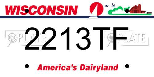 2213TF Wisconsin License Plate