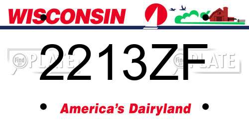 2213ZF Wisconsin License Plate