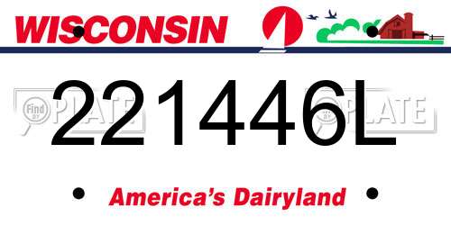 221446L Wisconsin License Plate