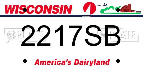 2217SB Wisconsin License Plate
