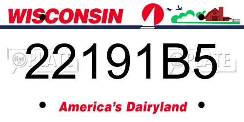 22191B5 Wisconsin License Plate