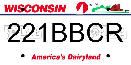 221BBCR Wisconsin License Plate