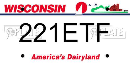221ETF Wisconsin License Plate