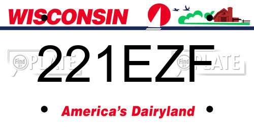 221EZF Wisconsin License Plate