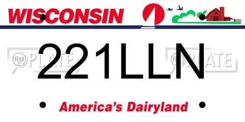 221LLN Wisconsin License Plate