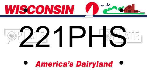 221PHS Wisconsin License Plate