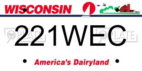 221WEC Wisconsin License Plate