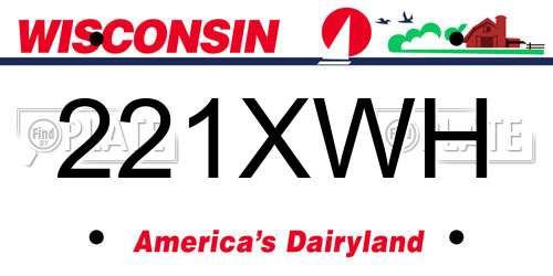 221XWH Wisconsin License Plate