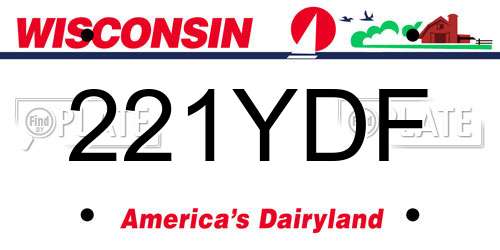 221YDF Wisconsin License Plate