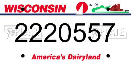 2220557 Wisconsin License Plate