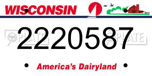 2220587 Wisconsin License Plate