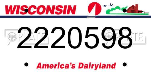 2220598 Wisconsin License Plate