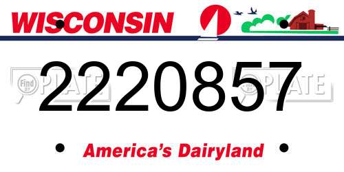 2220857 Wisconsin License Plate
