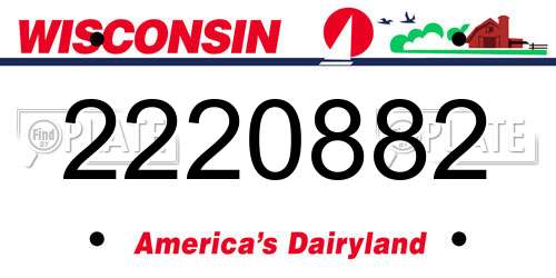 2220882 Wisconsin License Plate