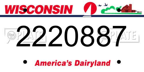 2220887 Wisconsin License Plate