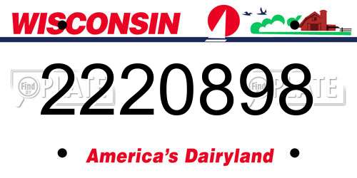 2220898 Wisconsin License Plate